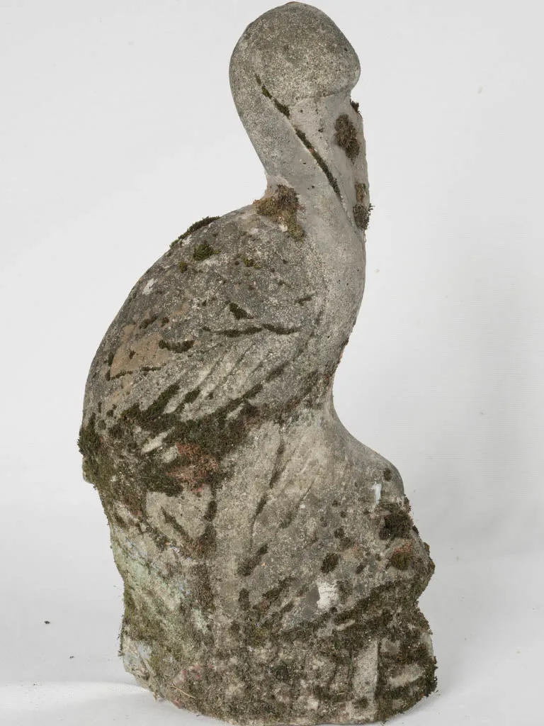 1950s French Concrete Garden Sculpture – Crane or Pelican 17¼"