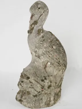 1950s French Concrete Garden Sculpture – Crane or Pelican 17¼"