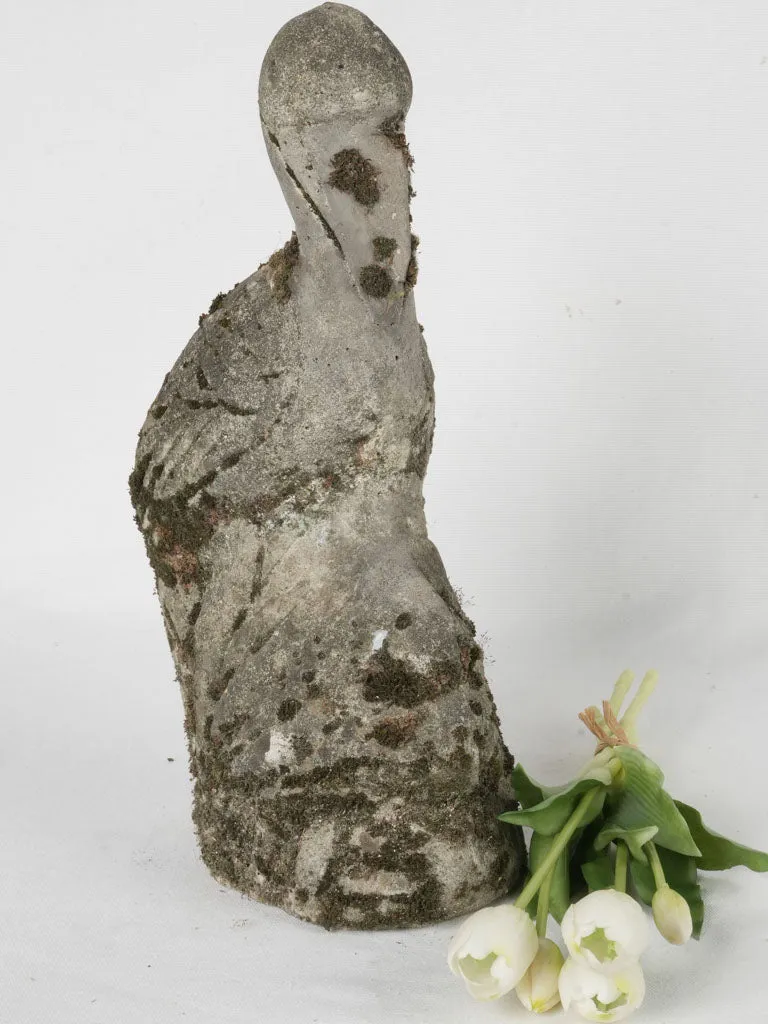 1950s French Concrete Garden Sculpture – Crane or Pelican 17¼"