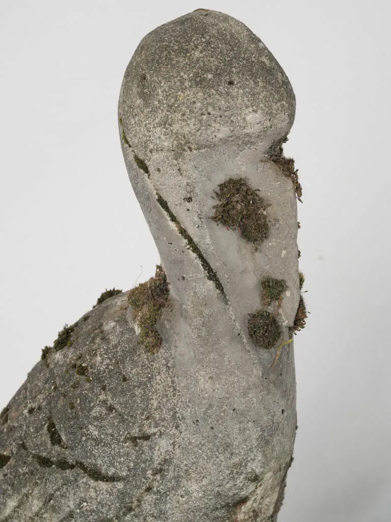 1950s French Concrete Garden Sculpture – Crane or Pelican 17¼"
