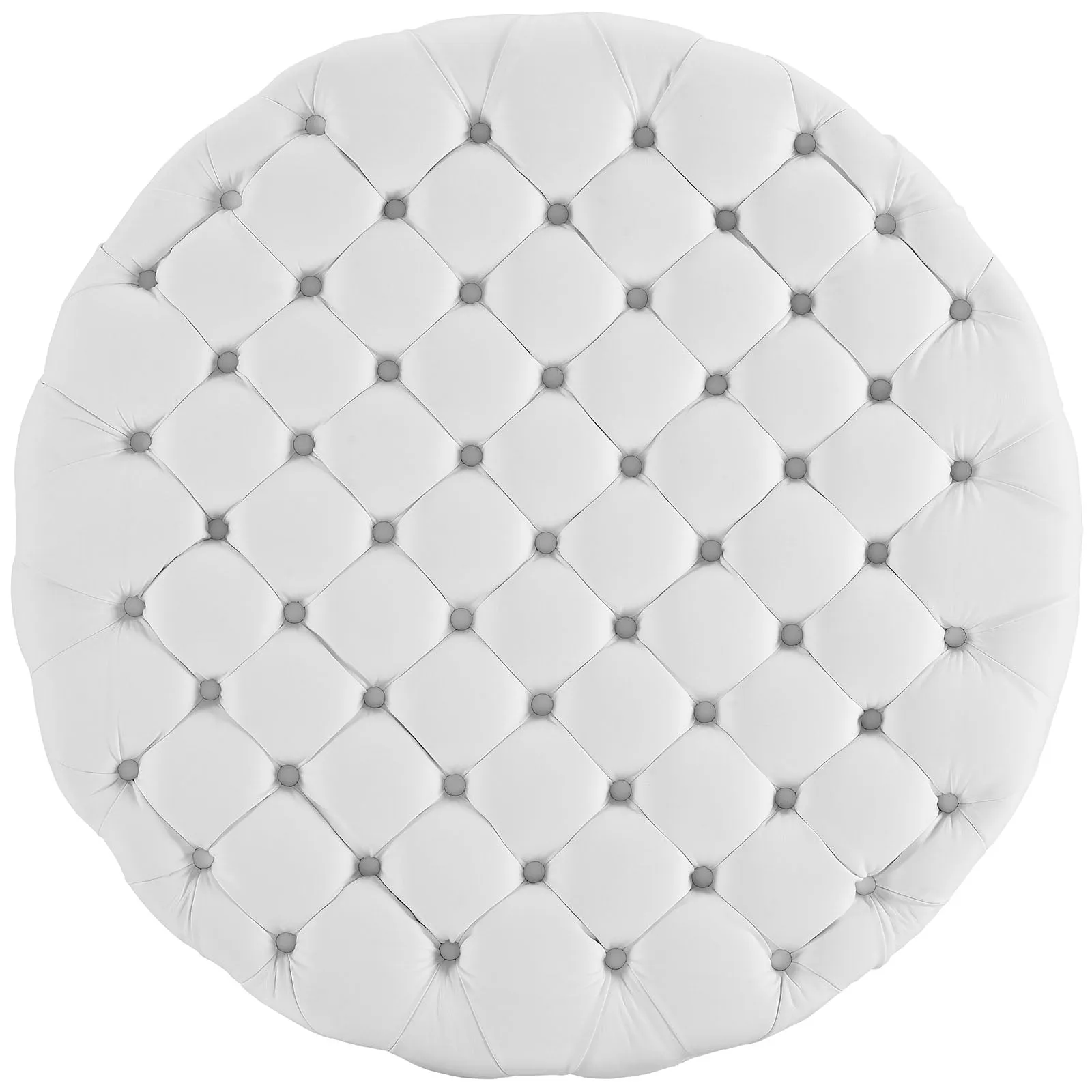 Amour Upholstered Vinyl Ottoman White EEI-2224-WHI