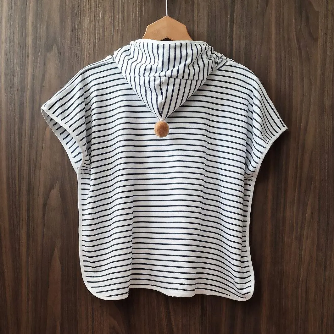 Bath & Beach Poncho - Breton Stripes