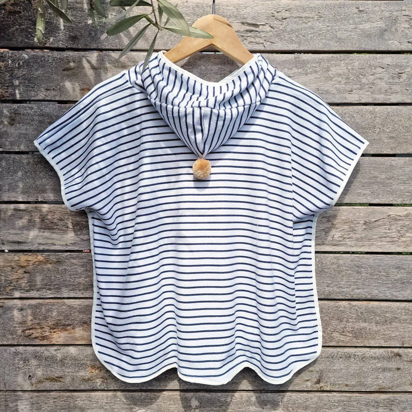 Bath & Beach Poncho - Breton Stripes