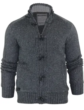 Broadley Neppy Sherpa Lined Knitted Jacket In Charcoal - Dissident