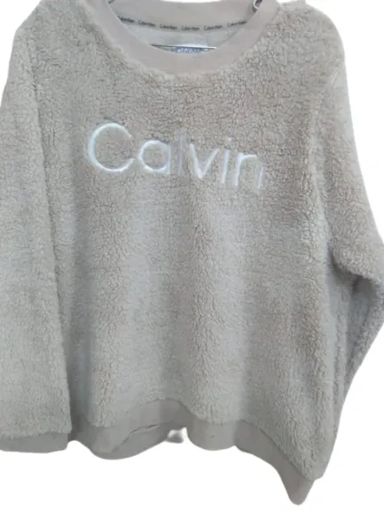 Calvin Klein Black Sherpa teddy bear  pullover