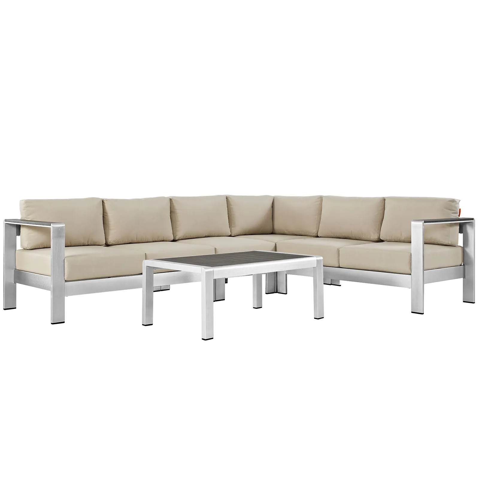 Coast 5-Piece Outdoor Patio Aluminum Sectional Sofa Set