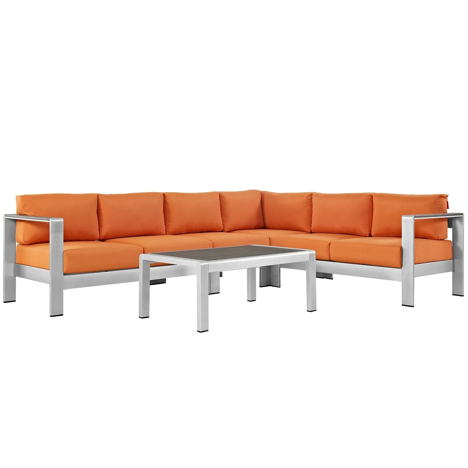 Coast 5-Piece Outdoor Patio Aluminum Sectional Sofa Set