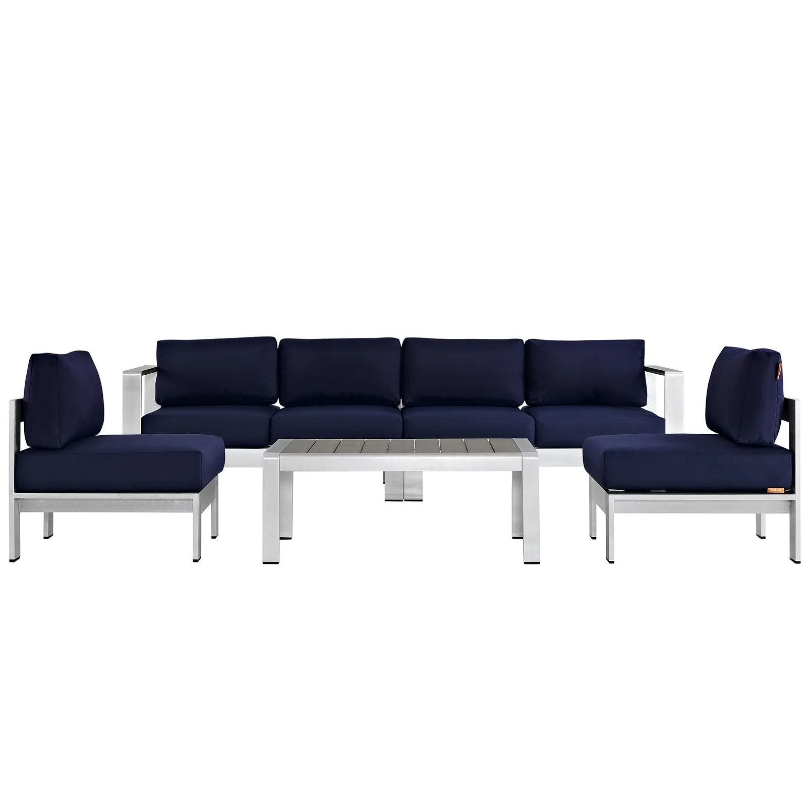 Coast 5 Piece Outdoor Patio Aluminum Sofa Set