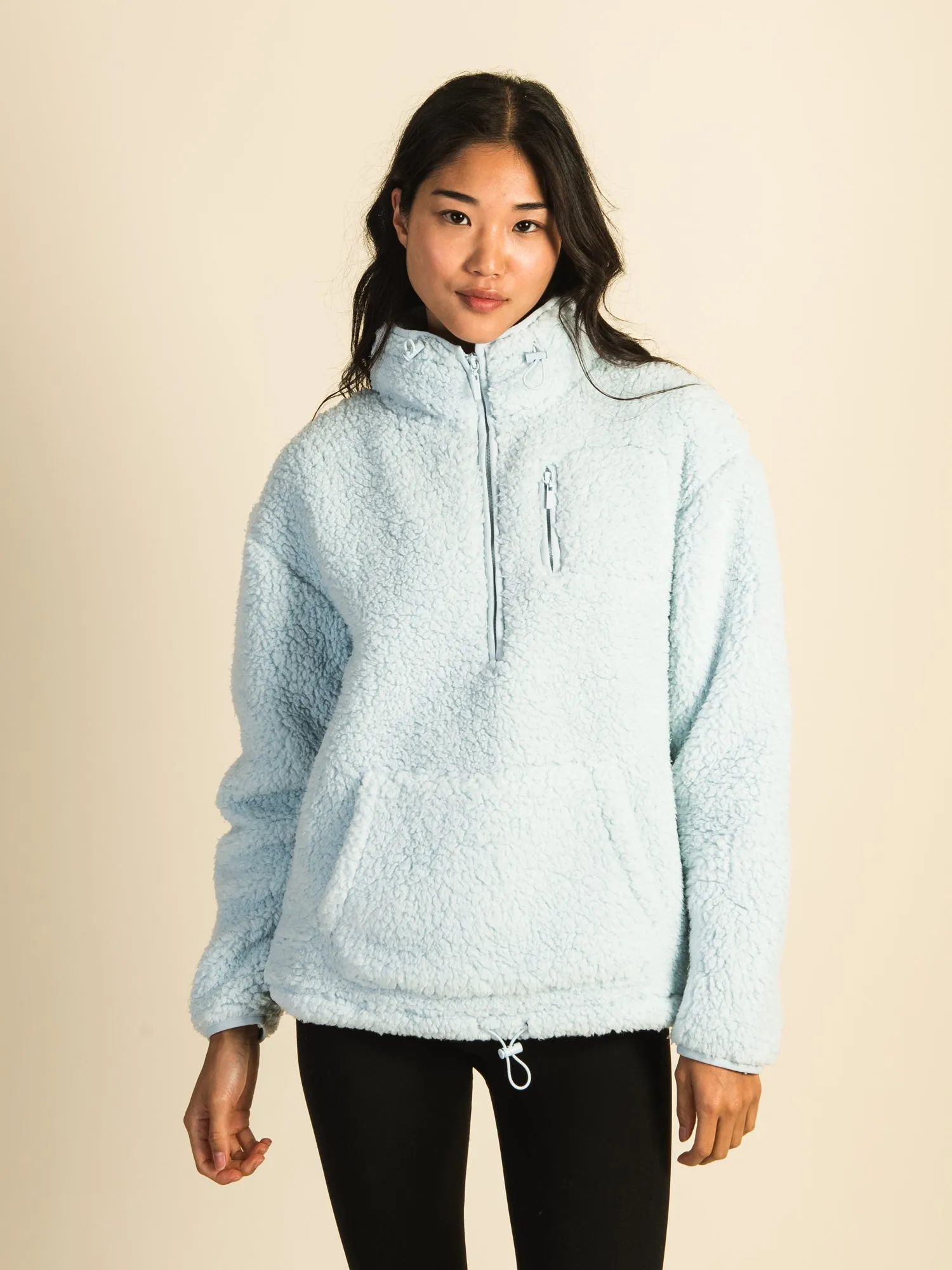 HARLOW TEDDY SHERPA QUARTER ZIP - LIGHT BLUE