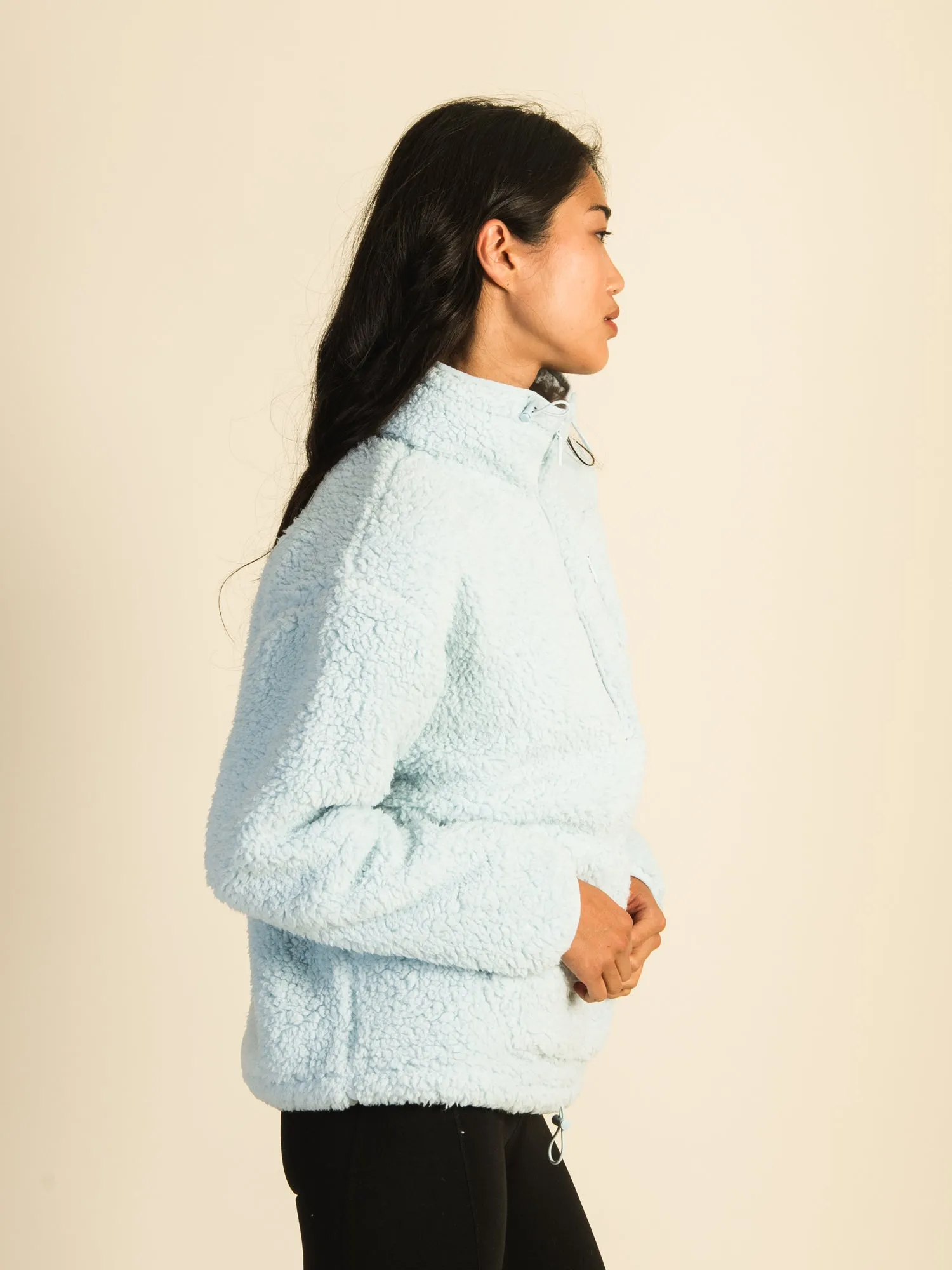 HARLOW TEDDY SHERPA QUARTER ZIP - LIGHT BLUE