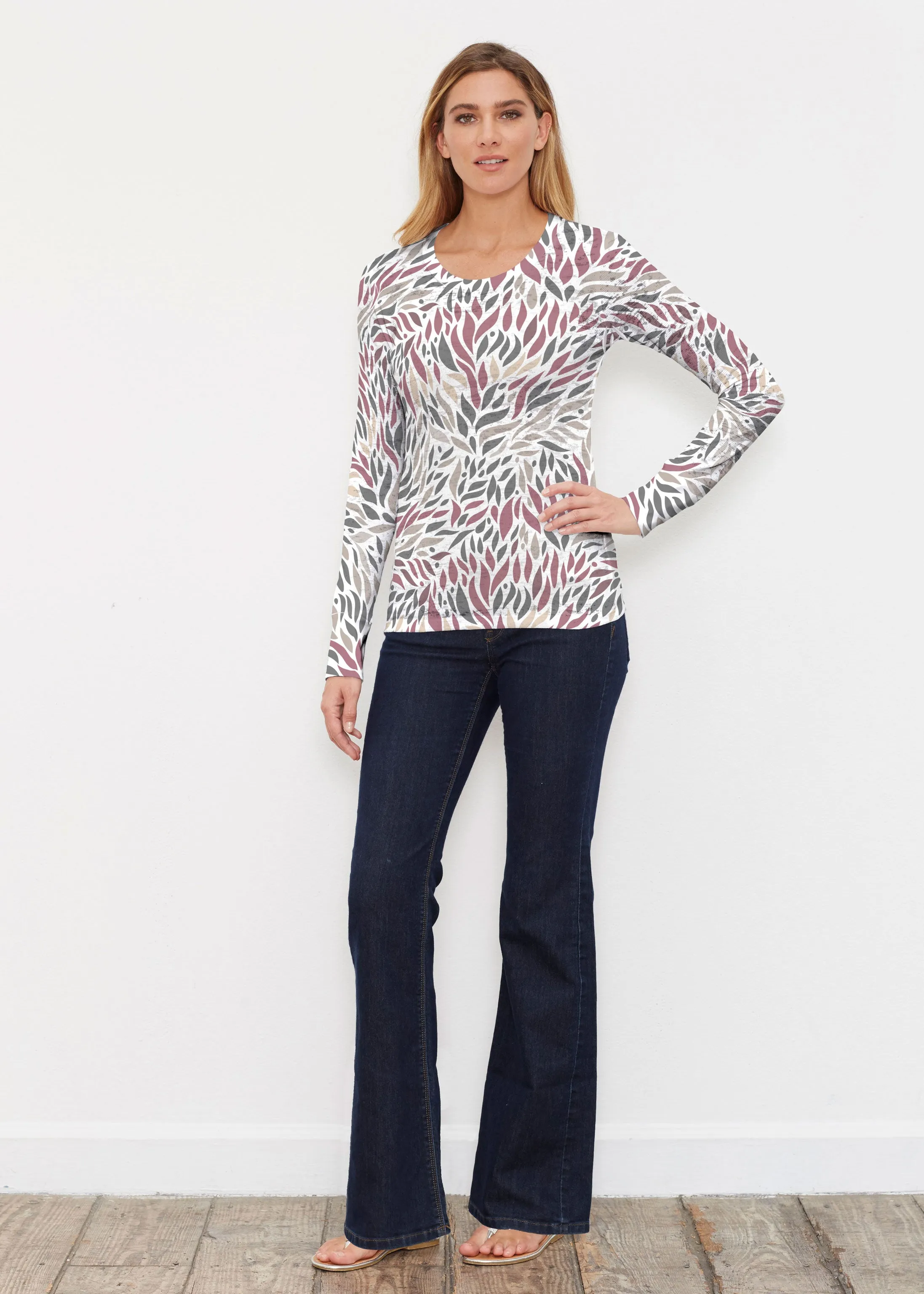 Hotsy Totsy Wine (8144) ~ Thermal Long Sleeve Crew Shirt
