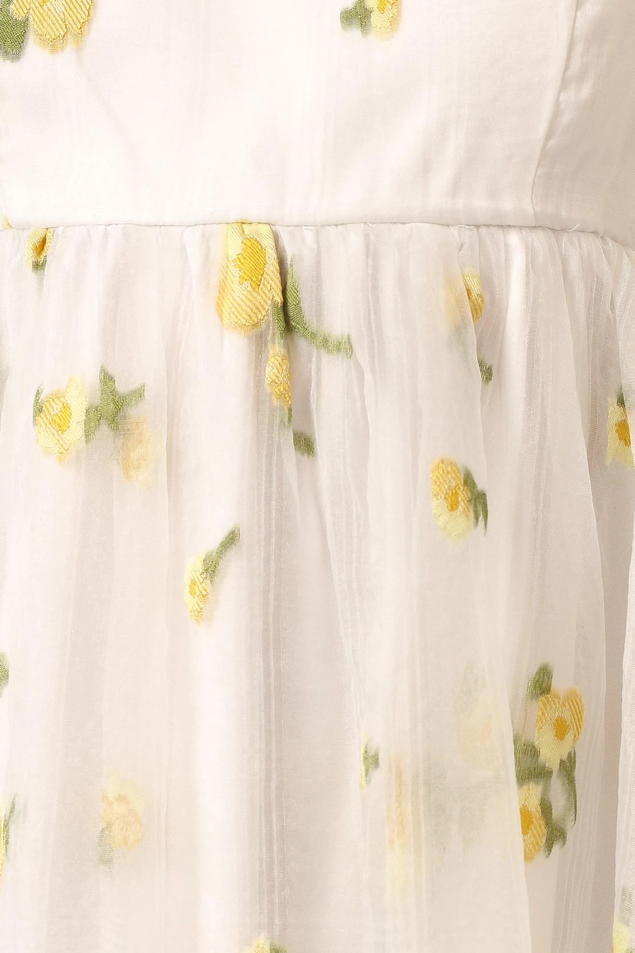 Kordyn Maxi Dress - White Yellow Floral