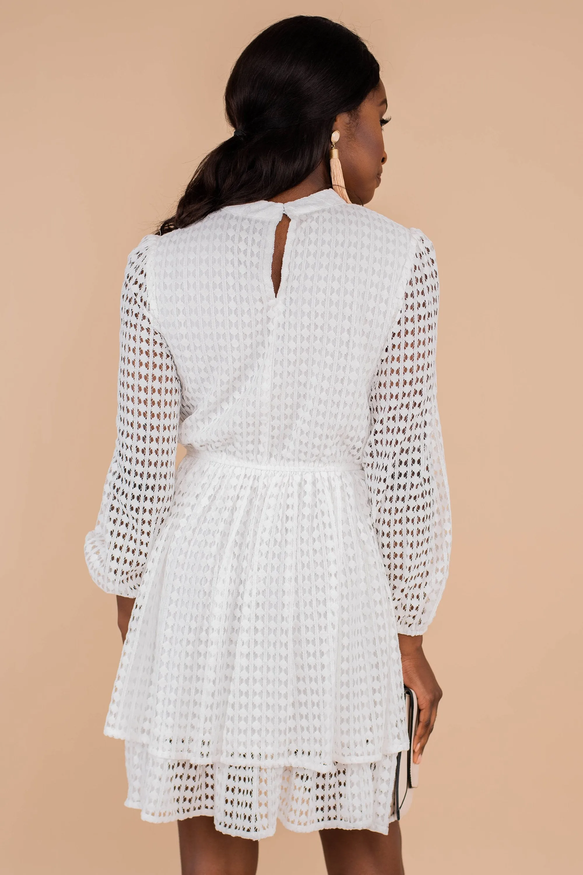Make An Impression White Lace Dress