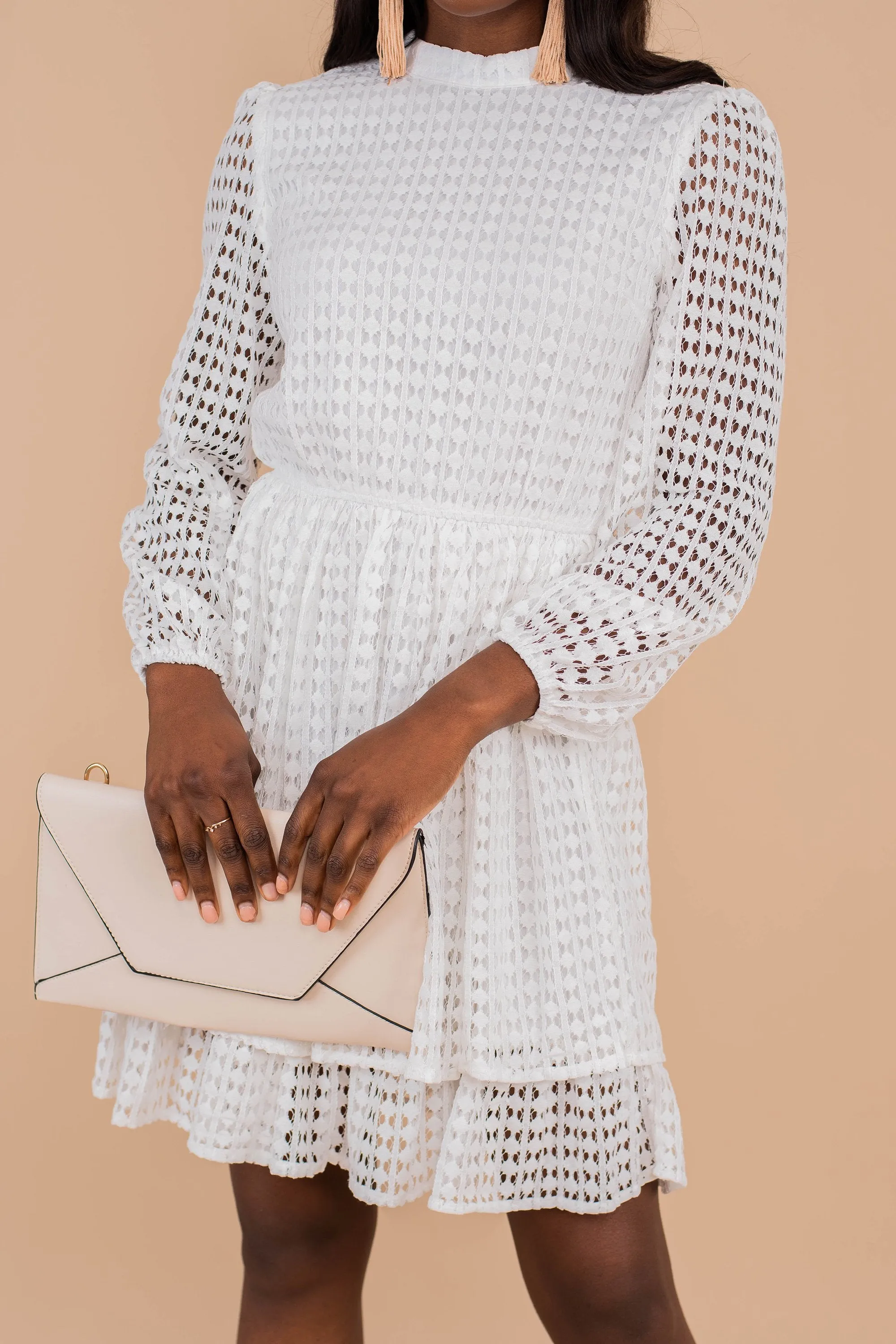 Make An Impression White Lace Dress