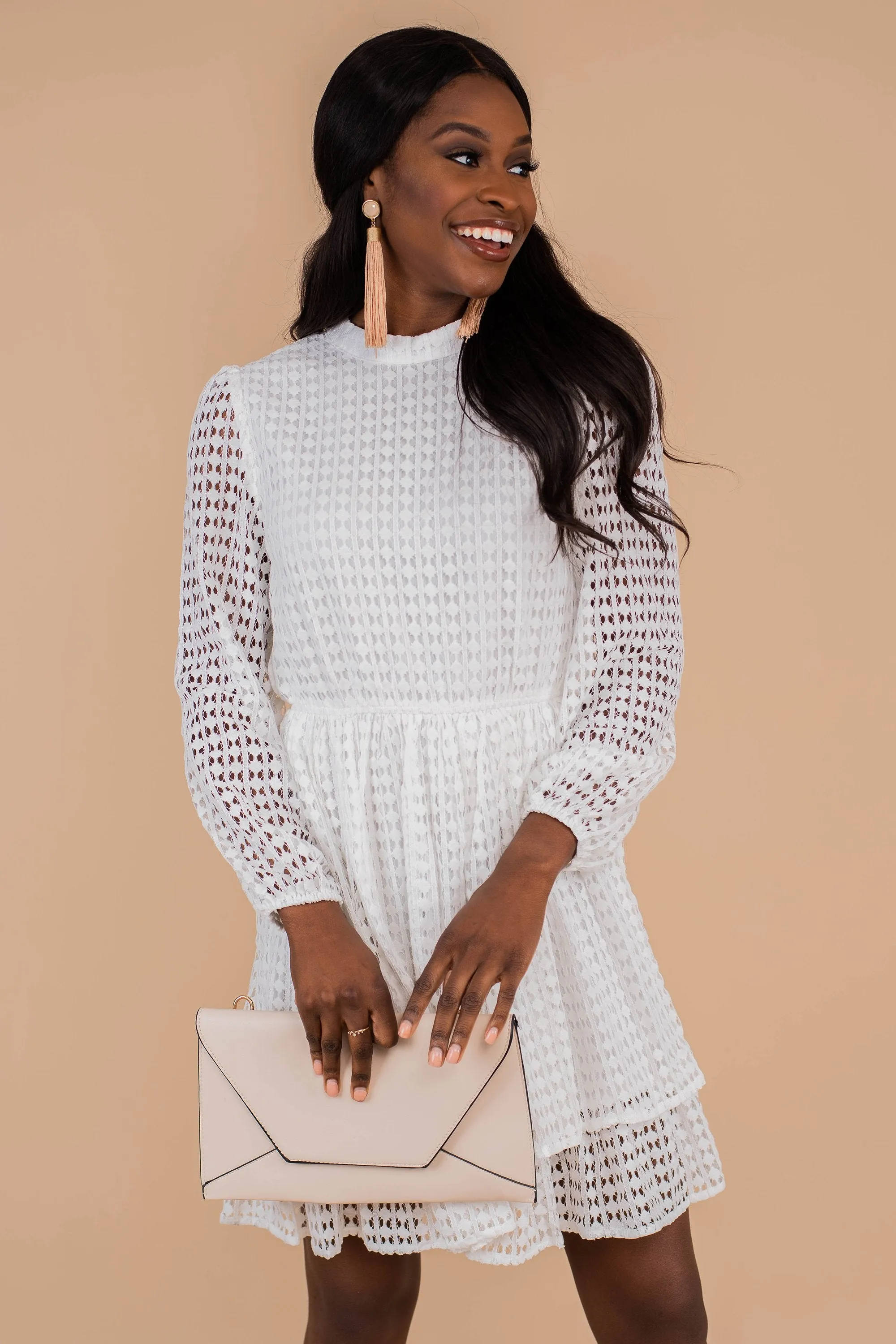 Make An Impression White Lace Dress