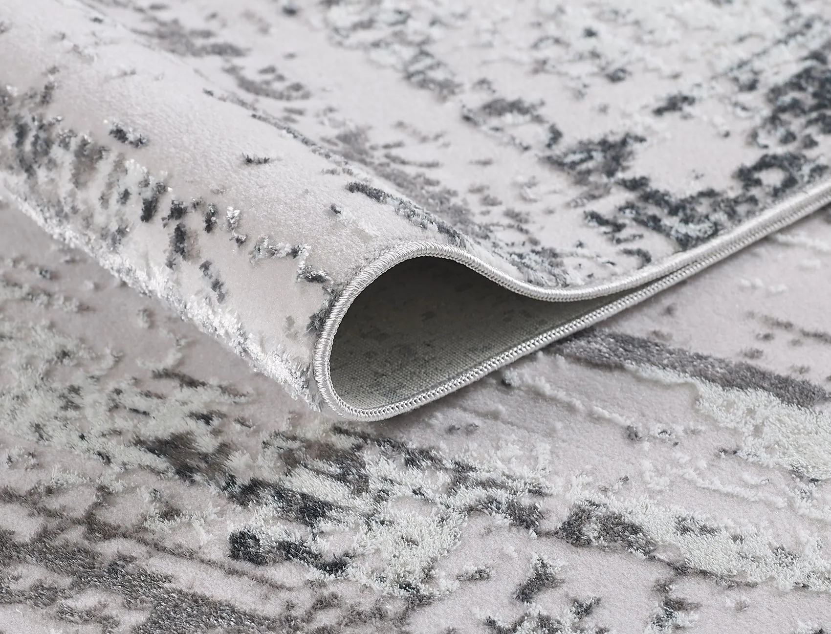 Milano Collection Manhattan Silver Woven Area Rug 7.8x10.5