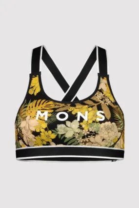 Mons Royale Women's Stella X-Back Bra Floral Camo