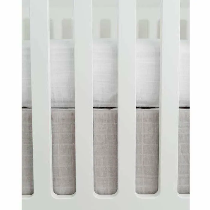 Muslin Crib Skirt, Warm Grey