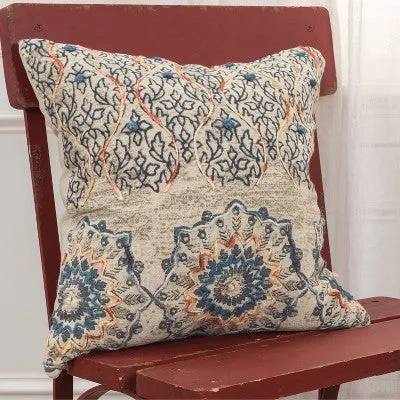 New - 20"x20" Oversize Abstract Polyester Filled Square Throw Pillow Blue - Rizzy Home