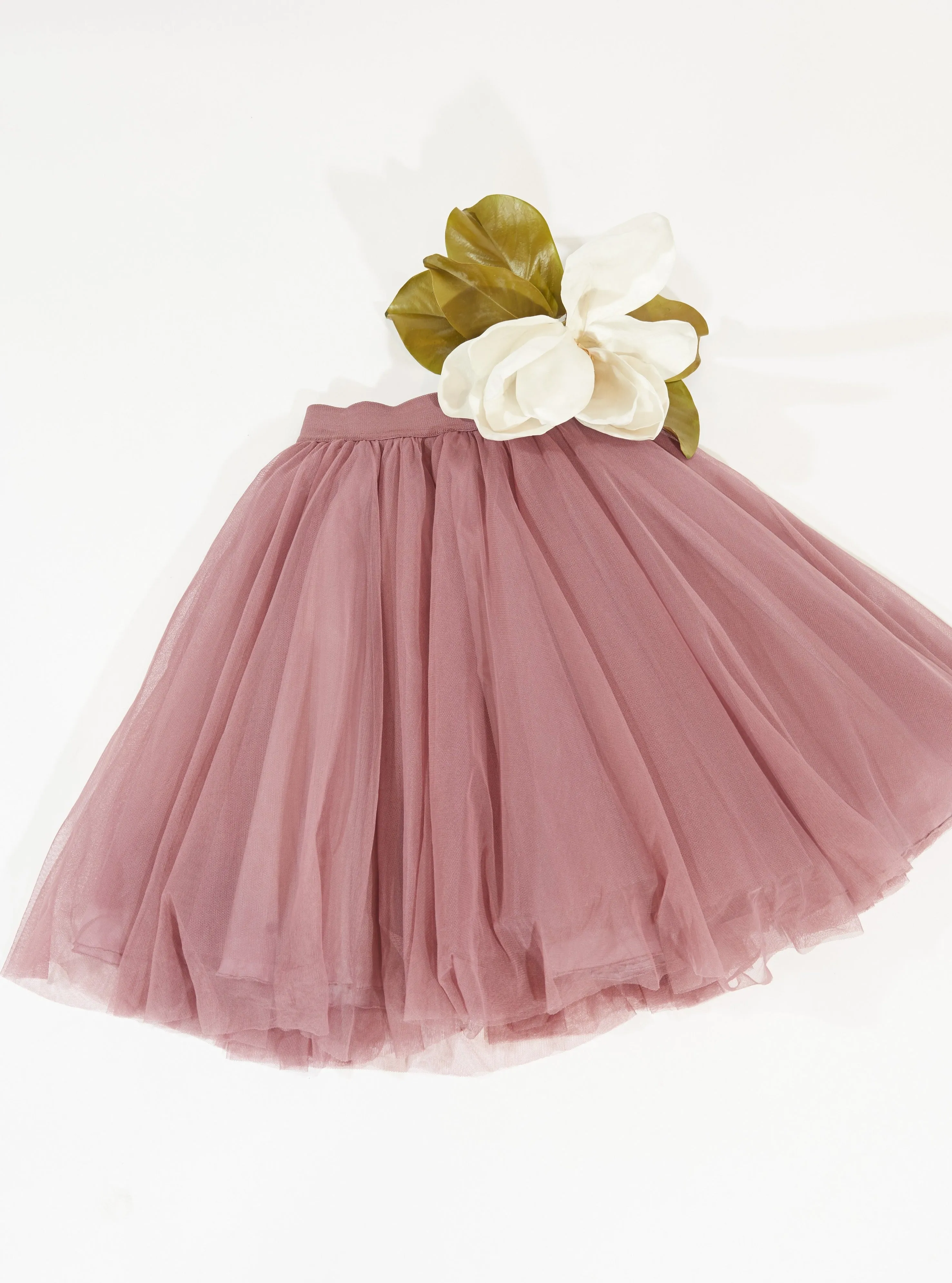 Over the Knee Vieux Rose Tulle Skirt