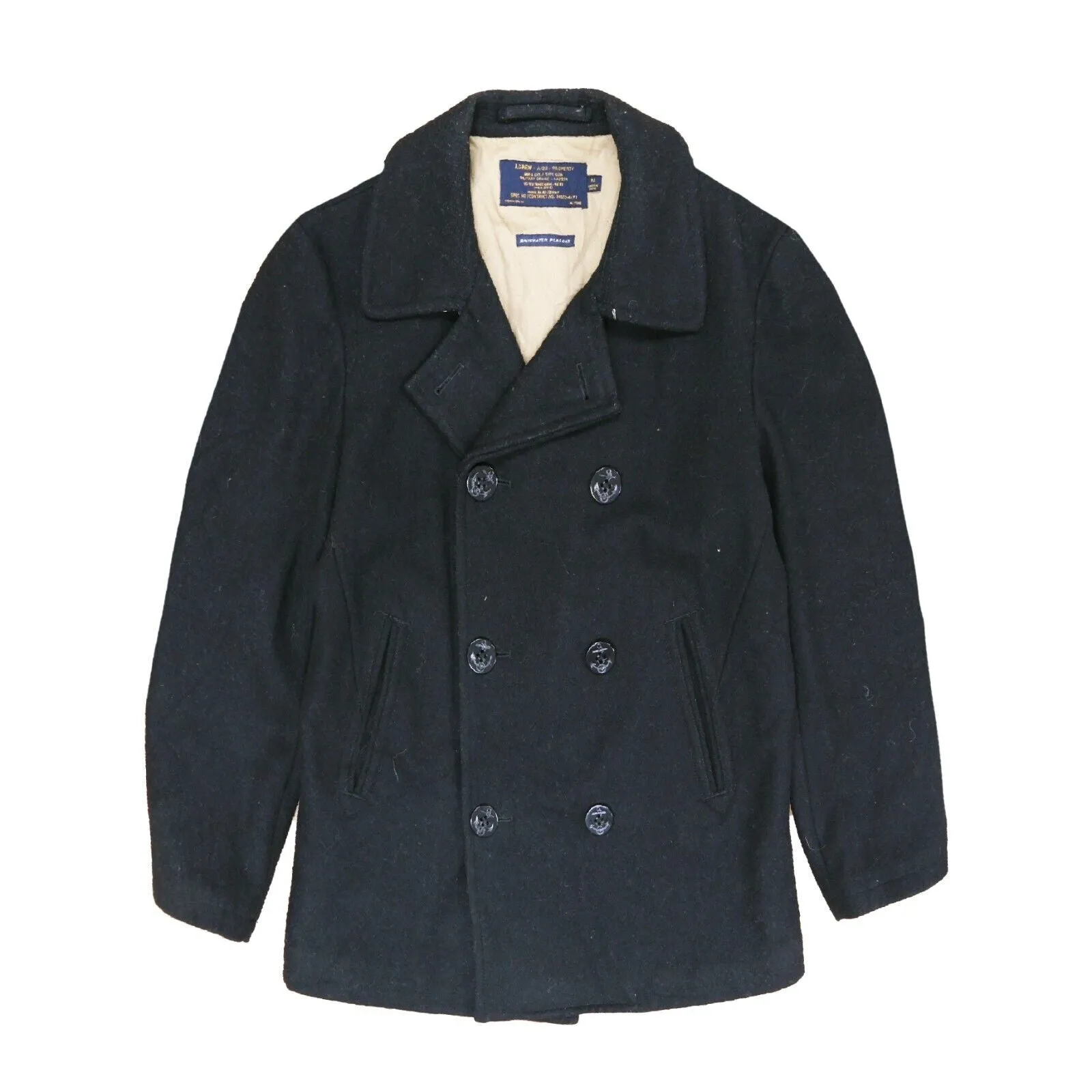 Vintage J. Crew Bayswater Wool Peacoat Size Medium Black