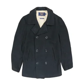Vintage J. Crew Bayswater Wool Peacoat Size Medium Black