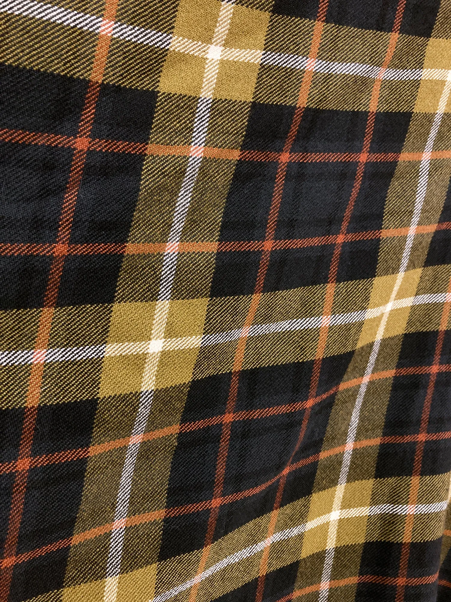 Y’S Yohji Yamamoto yellow plaid wool raw hem suspender skirt - M